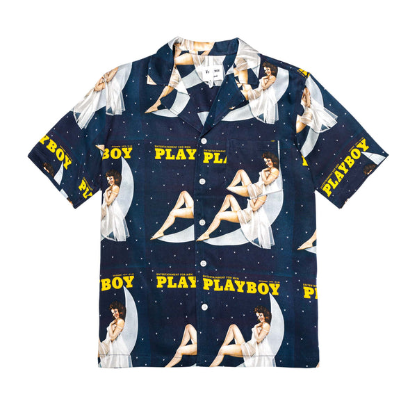 playboy Soulland December 1973 Playboy Camp Shirt Men's - Shirt Navy