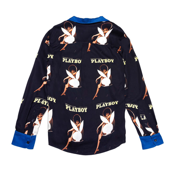 Playboy Soulland October 1971 Playboy Long Sleeve Camp Shirt Men's - Shirt XSMALL