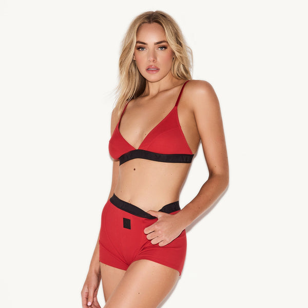 playboy The Cherry Rib Triangle Bralette Women's - Bralette Cherry