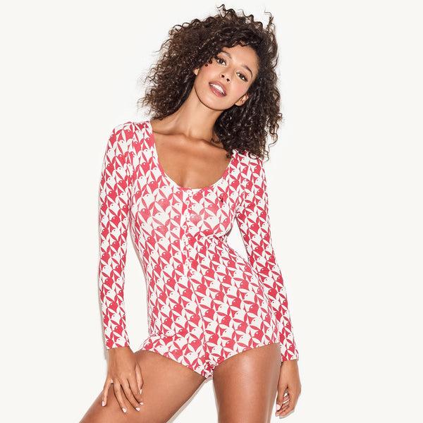 Playboy The Cozy Sleep Onesie Women's - PJs Heather Grey