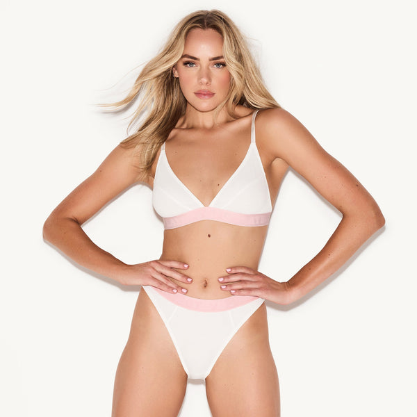 Playboy The Essentials Show White Bralette Women's - Bralette White & Rose