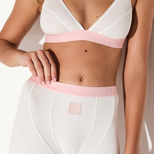 Playboy The Essentials Show White Bralette Women's - Bralette White & Rose