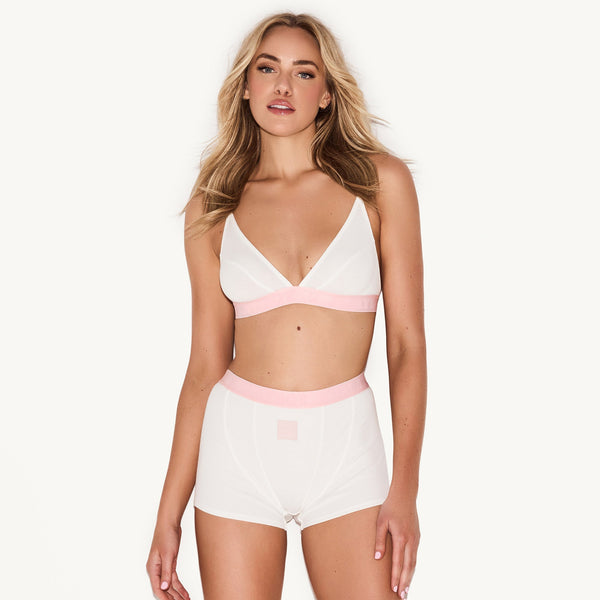 playboy The Essentials Show White Bralette Women's - Bralette White & Rose