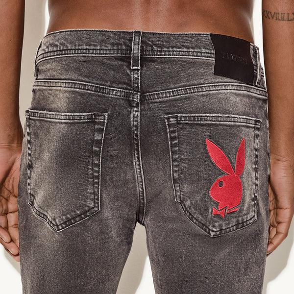 Playboy The Skinny Jean Grey Destroy Men's - Denim Grey Destroy