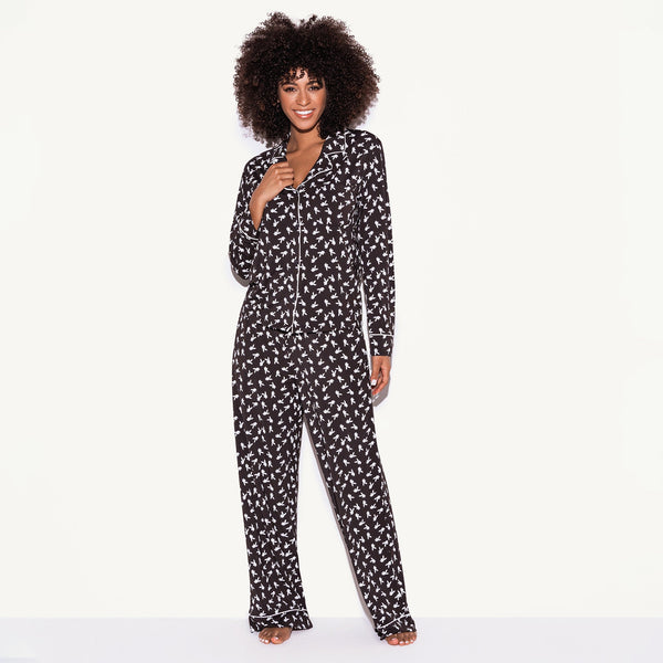 Playboy The Slumber Bunny Pajama Set Women's - PJs Black