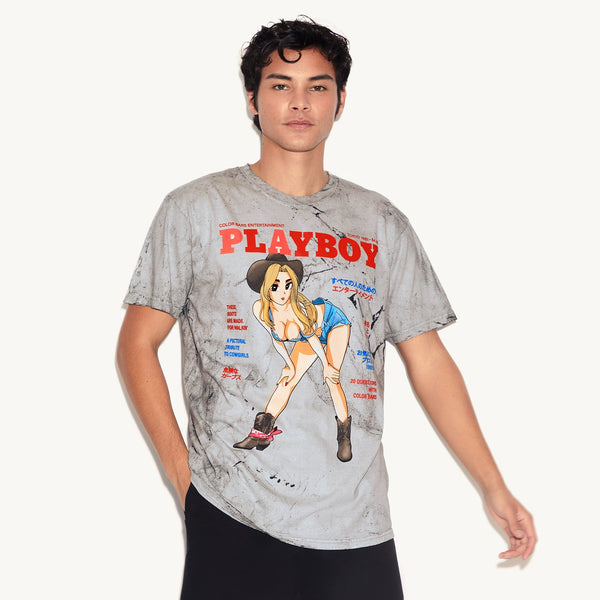 Playboy Tokyo Club Cowgirl Tie-Dye T-Shirt Men's - T-Shirts SMALL