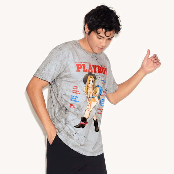 Playboy Tokyo Club Cowgirl Tie-Dye T-Shirt Men's - T-Shirts SMALL