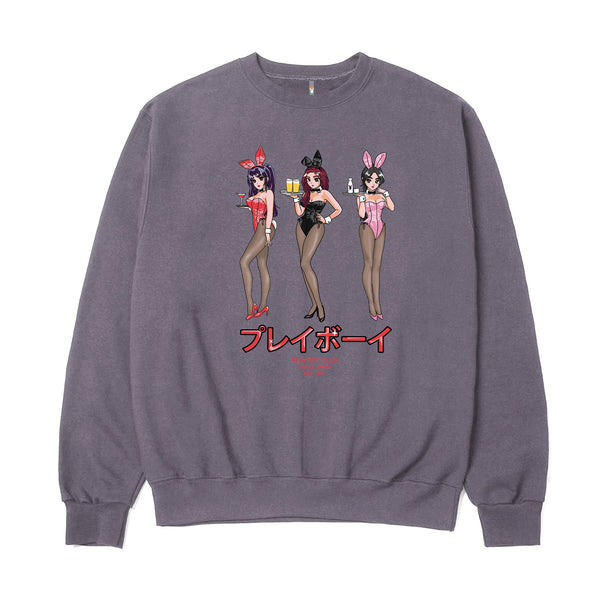 Playboy Tokyo Club Happy Hour Crewneck Sweatshirt Men's - Sweatshirts Black