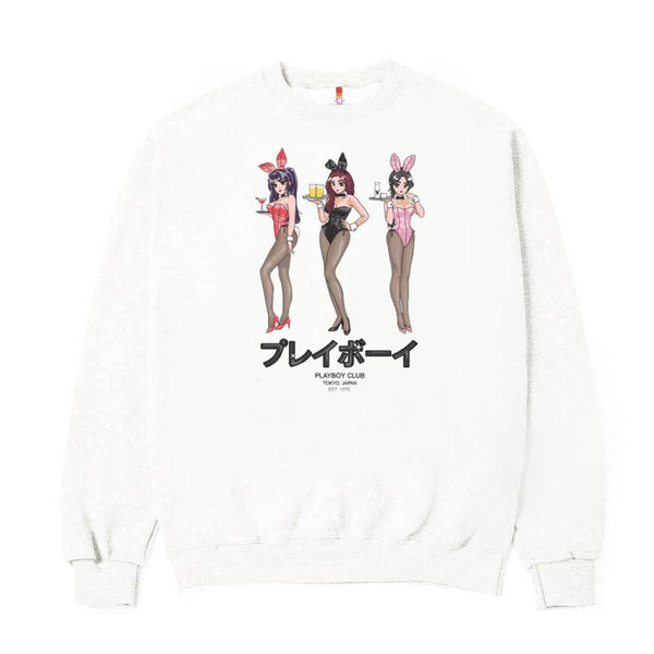 Playboy Tokyo Club Happy Hour Crewneck Sweatshirt Men's - Sweatshirts Black