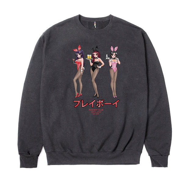 playboy Tokyo Club Happy Hour Crewneck Sweatshirt Men's - Sweatshirts Black
