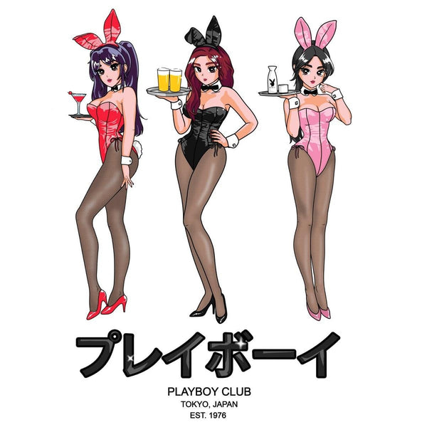 Playboy Tokyo Club Happy Hour T-Shirt Men's - T-Shirts Ash Grey