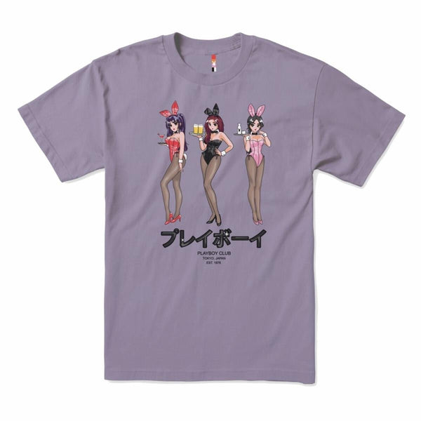 Playboy Tokyo Club Happy Hour T-Shirt Men's - T-Shirts Ash Grey