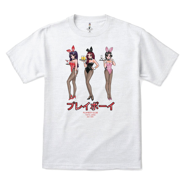 playboy Tokyo Club Happy Hour T-Shirt Men's - T-Shirts Ash Grey