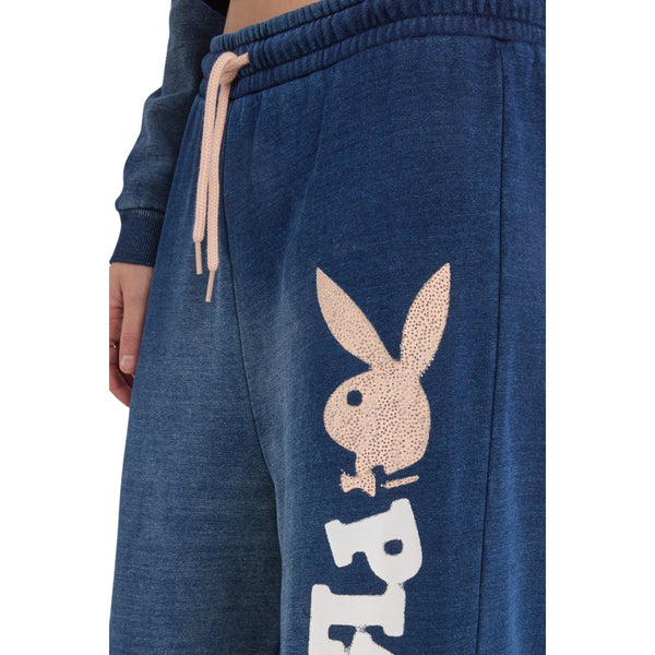 Playboy Varsity Stripe Wide Leg Pant Women's - Pants Indigo