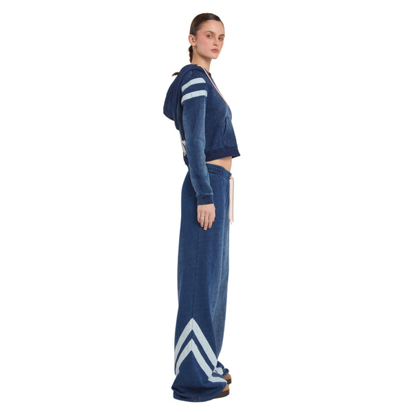 Playboy Varsity Stripe Wide Leg Pant Women's - Pants Indigo