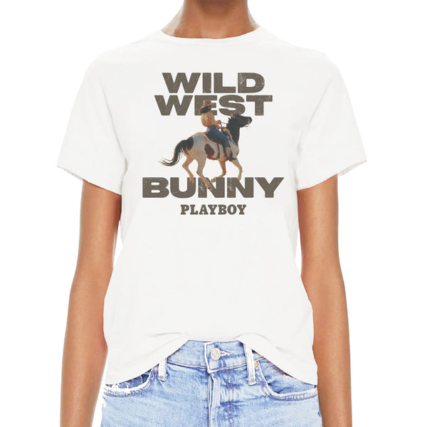 playboy Wild West Bunny Tee W. Women's - T-Shirts White