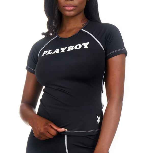 Playboy Women's Active Contrast Stitch Tee Women's - Tees Orange