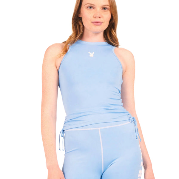 Playboy Women's Active Ruched Tank Top Women's - Tank Blue
