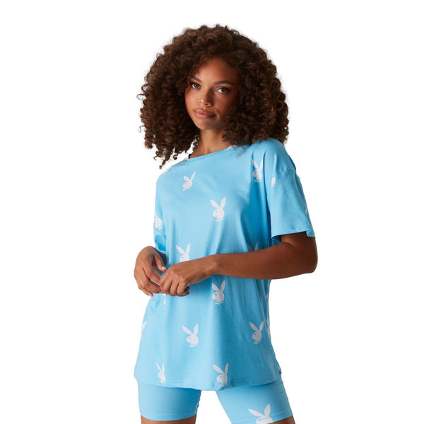 Playboy Women's All Over Bunny Tee Women's - T-Shirts White