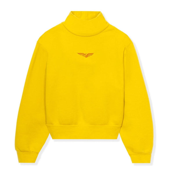 playboy Women's Aviation Wings High Neck Cropped Sweatshirt Women's - Sweatshirts Mustard
