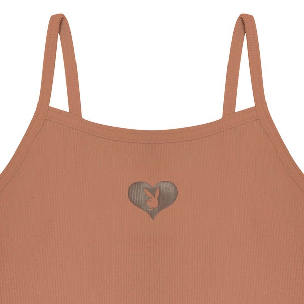 Playboy Women's Bunny Heart Binded Cami Women's - Tank Beaver Fur