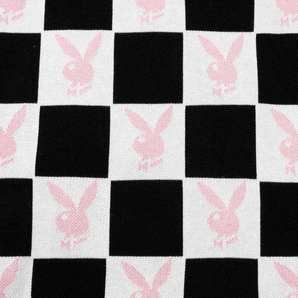 Playboy Women's Checkerboard Mini Skirt Women's - Skirts White/Black