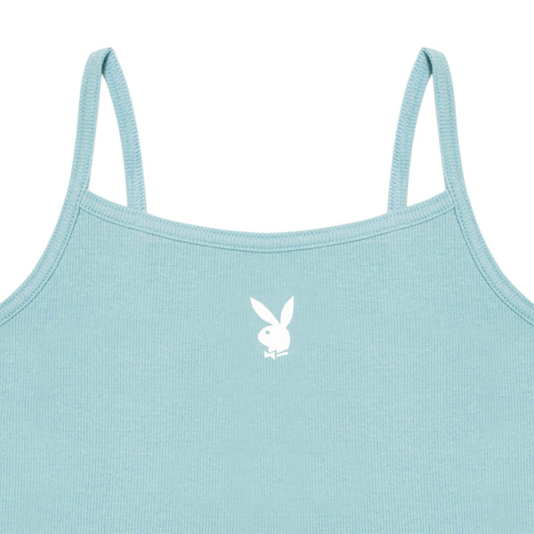 Playboy Women's Classic Ribbed Scoop Cami Women's - Tank Mineral Blue