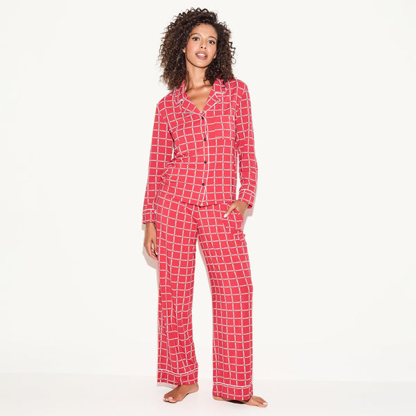playboy Women's Classic Sleep Set Women's - PJs Red logo