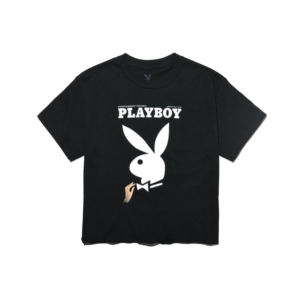 playboy Women's Cropped January 1974 Cover T-Shirt Women's - T-Shirts LARGE
