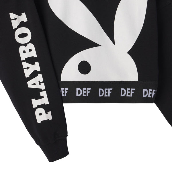 Playboy Women's Cropped Logo Crewneck Sweatshirt Women's - Sweatshirts XSMALL