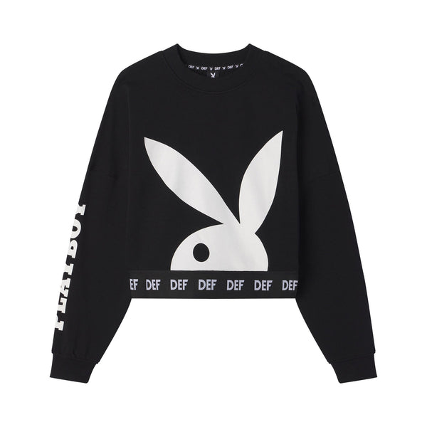 playboy Women's Cropped Logo Crewneck Sweatshirt Women's - Sweatshirts XSMALL