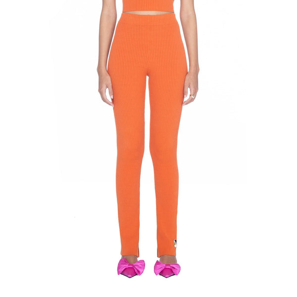 Playboy Women's Flared Ribbed Leggings Women's - Leggings Black