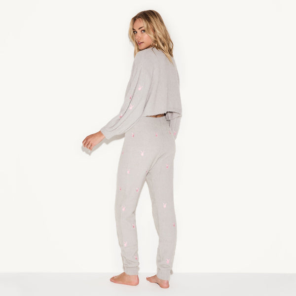 Playboy Women's Fluffy Knit Legging Women's - Leggings Grey