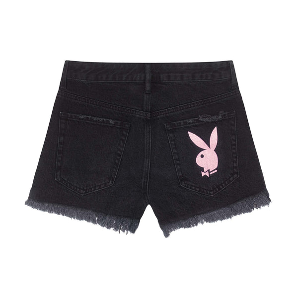 Playboy Women's High Rise Festival Denim Shorts Women's - Shorts Bunny Love