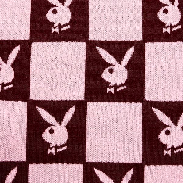 Playboy Women's Knit Checkerboard Vest Women's - Tops Burgundy