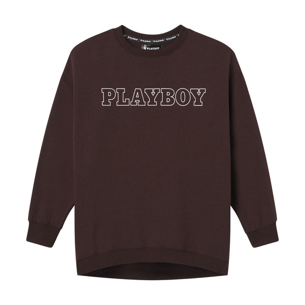 playboy Women's Masthead Crewneck Women's - Sweatshirts Brown