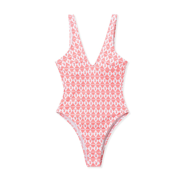 playboy Women's One Piece Monogram Swimsuit Women's - Swimwear Pink