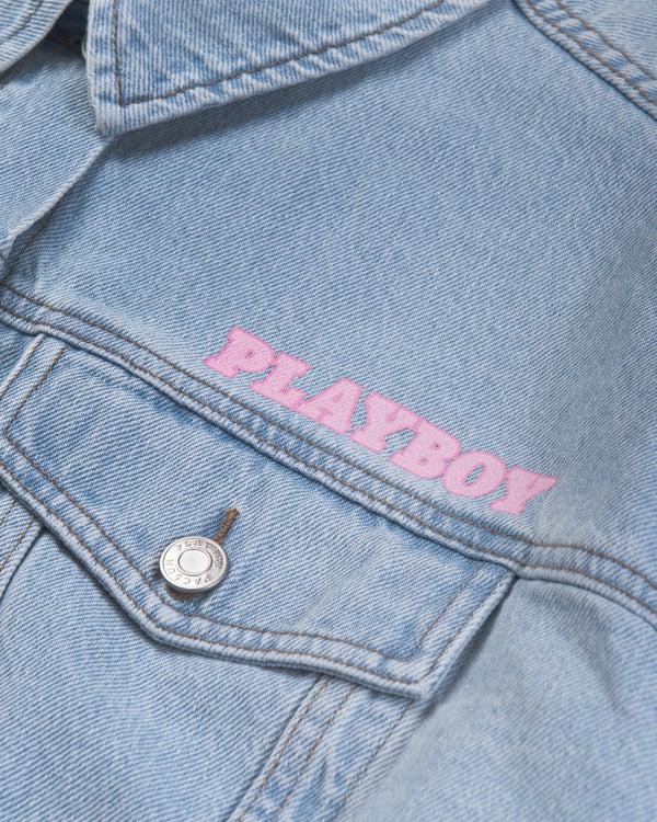 Playboy Women's Pink Bunny Denim Jacket Women's - Jackets M/L