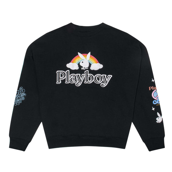 playboy Women's Smile Club Oversized Crewneck Sweatshirt Women's - Sweatshirts One Size Fits Most