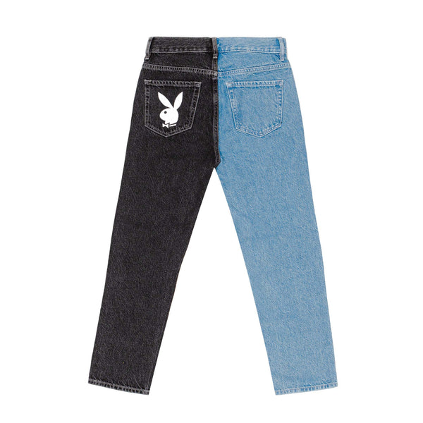playboy Women's Two-Tone Ultra High Rise Denim Pants Women's - Denim 26