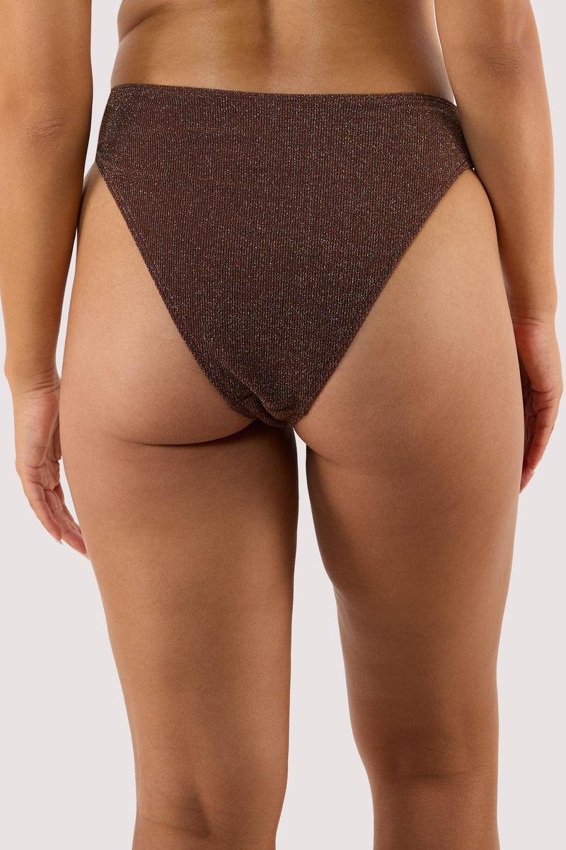 Playful Promises Amber Bronze High Waist Leg Bikini Bottom