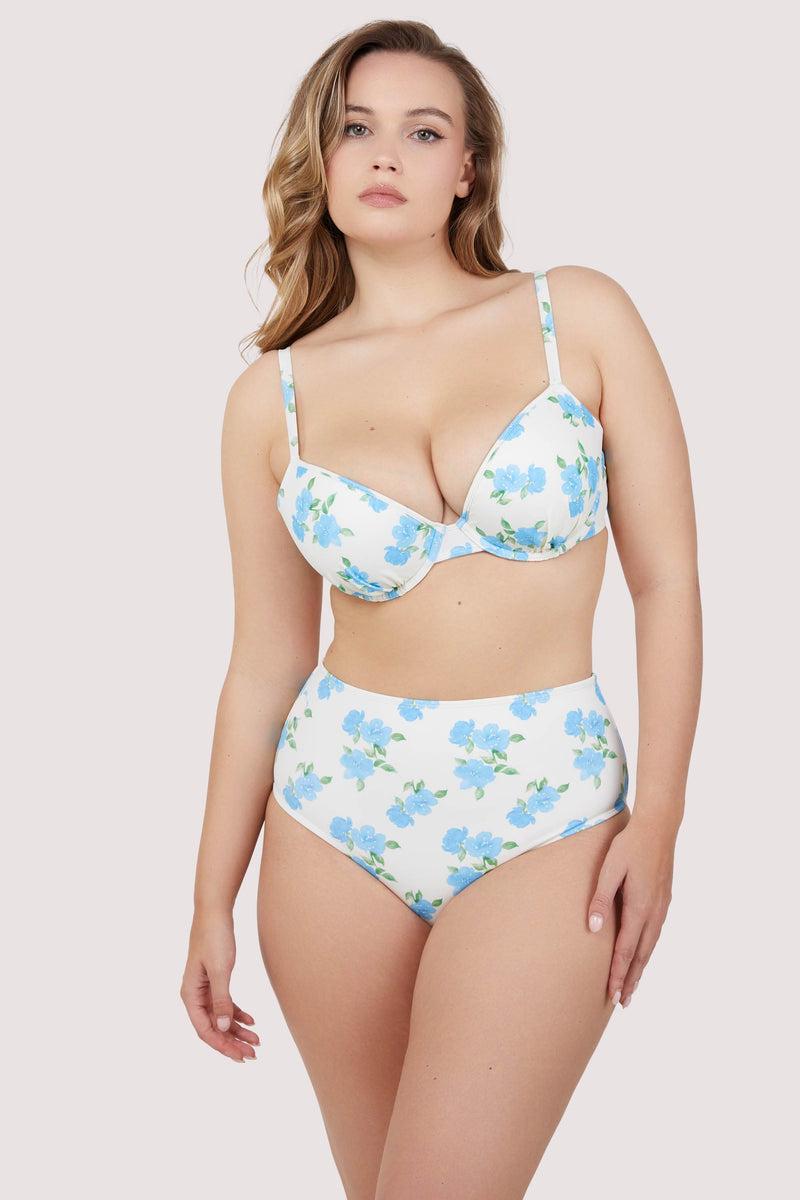 Playful Promises Amelia Fuller Bust Mix & Match Watercolour Floral Plunge Bikini Top