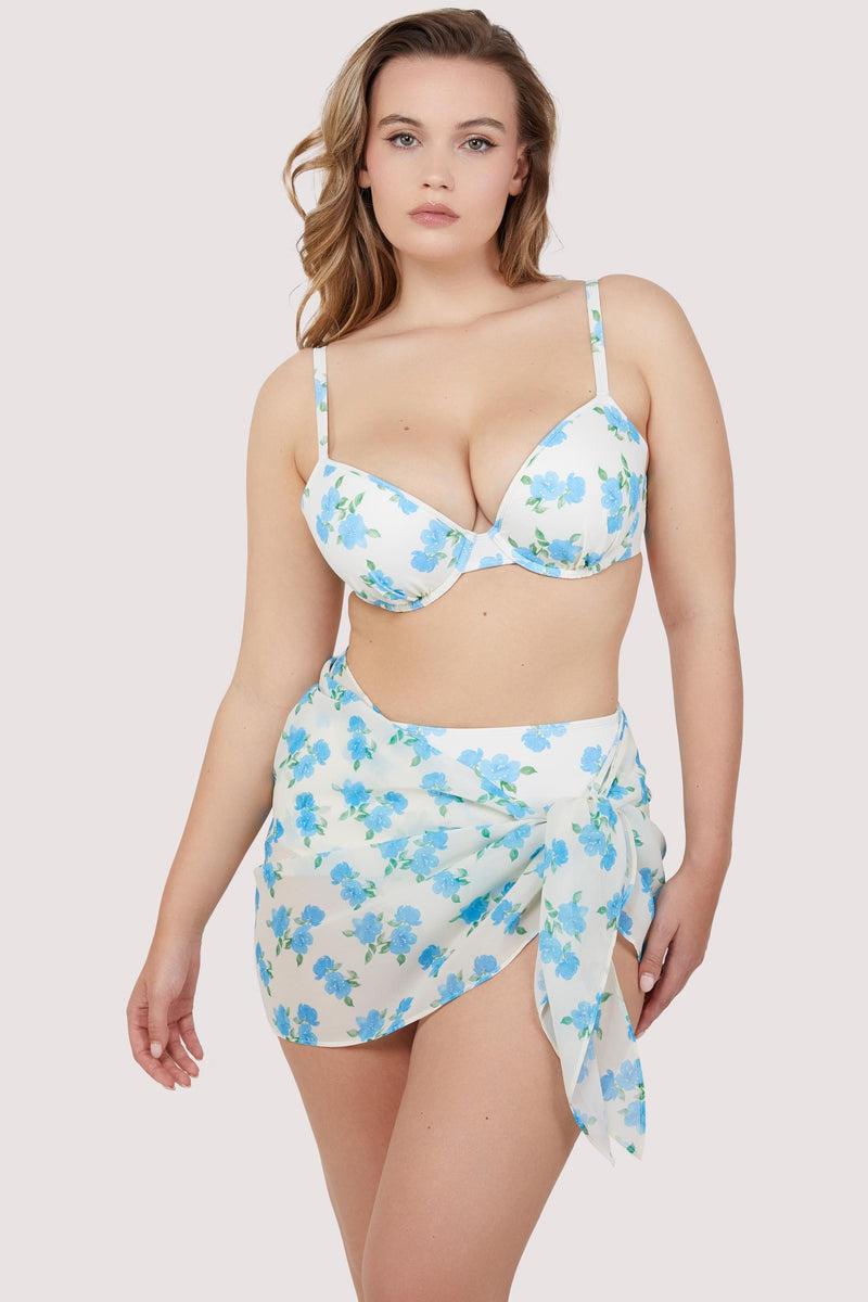 Playful Promises Amelia Fuller Bust Mix & Match Watercolour Floral Plunge Bikini Top