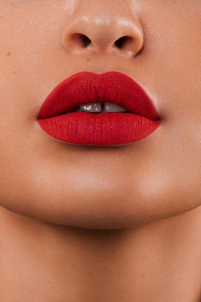 Playful Promises Bright Red Notorious Transfer Resistant Long Lasting Matte Liquid Lipstick