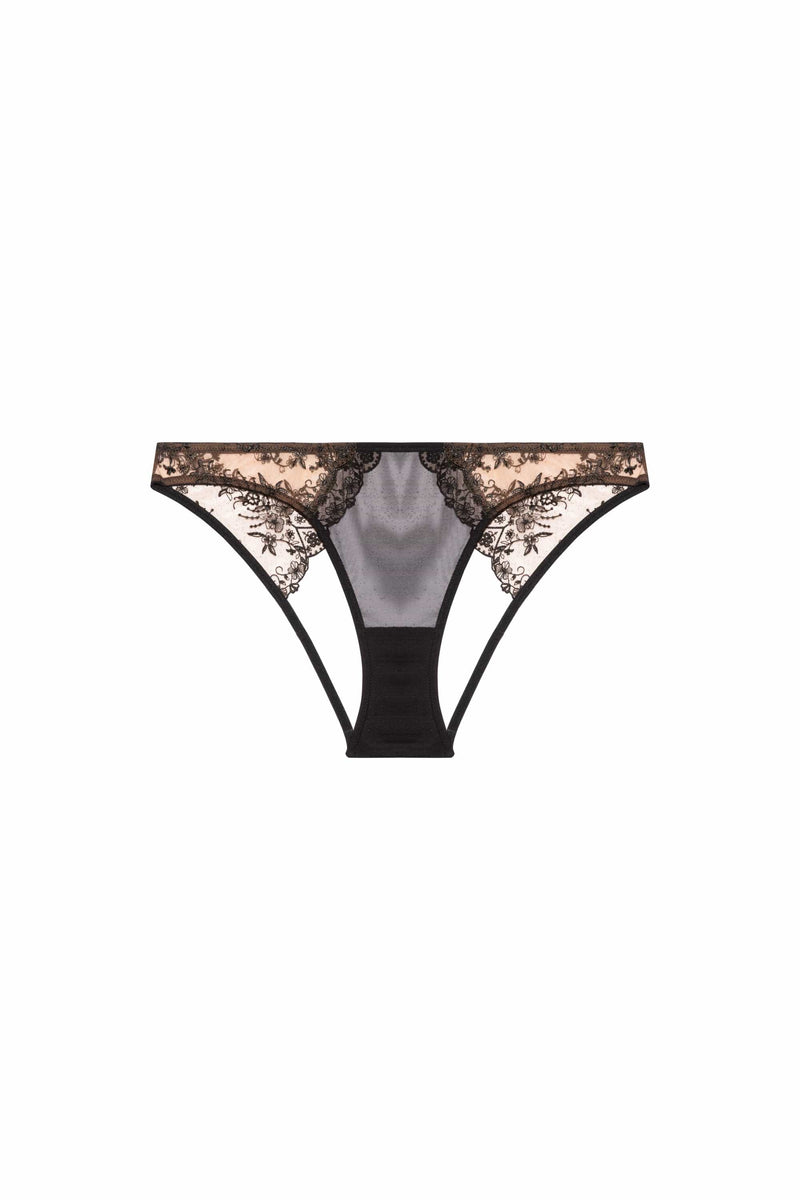 Playful Promises Cassia Black Custom Embroidery Cut Out Brief
