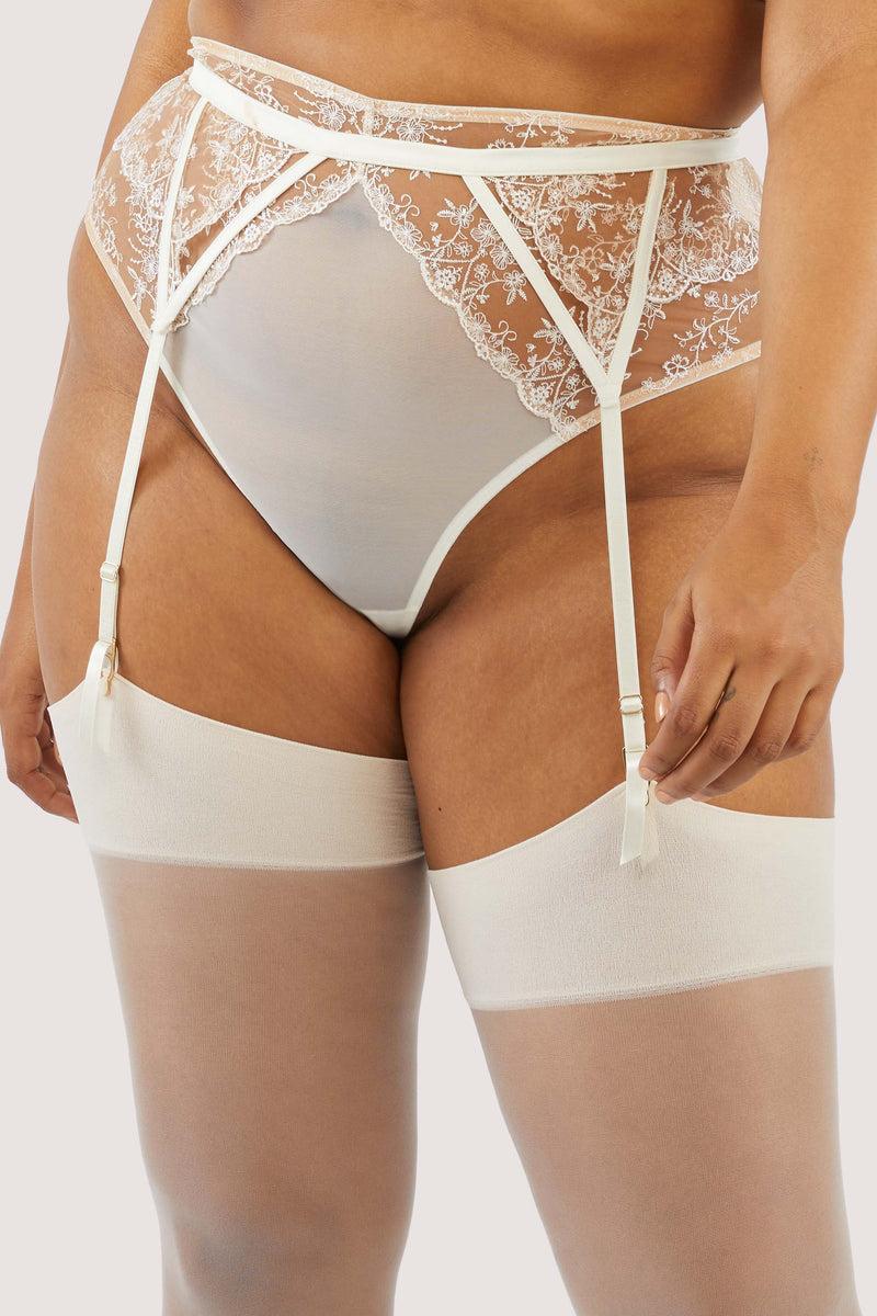 Playful Promises Cassia Ivory Floral Embroidery Suspender