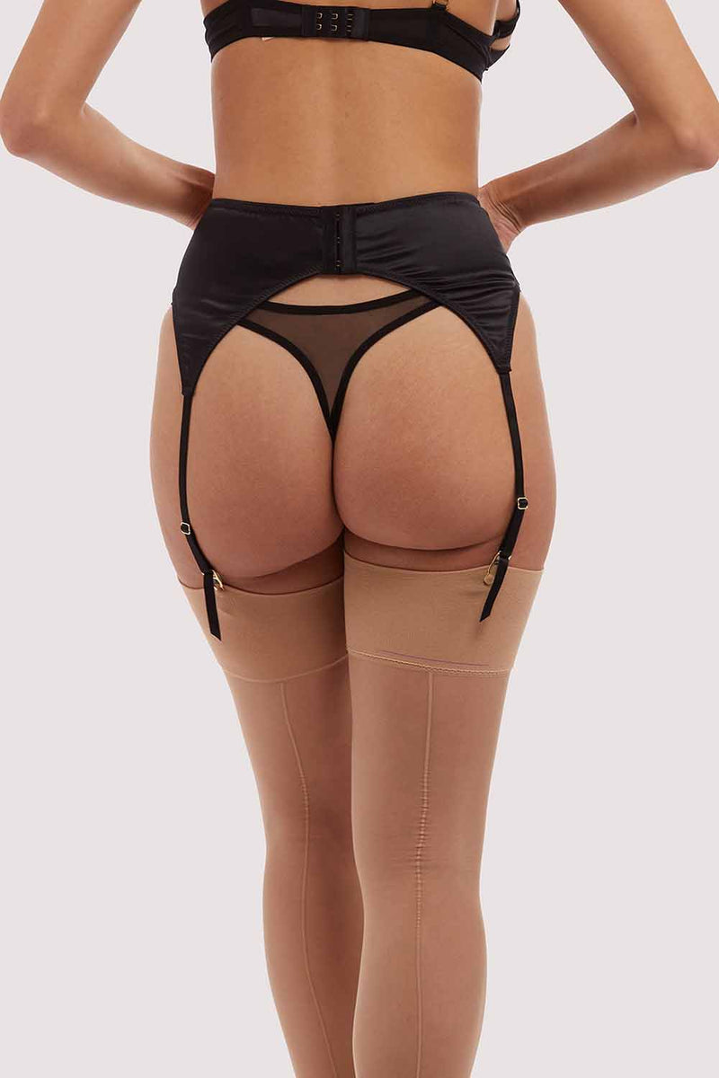 Playful Promises Charlie Black Cut-out Suspender Belt