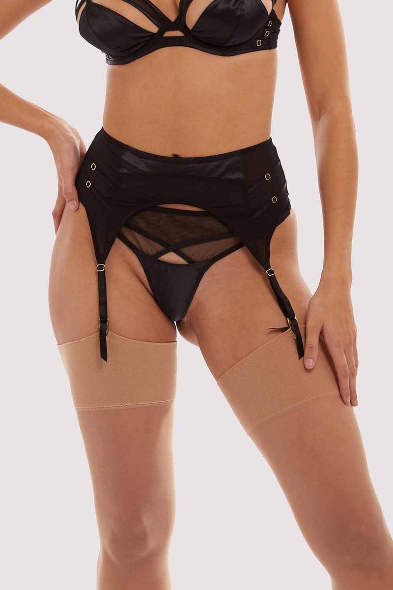 playful promises Charlie Black Cut-out Suspender Belt
