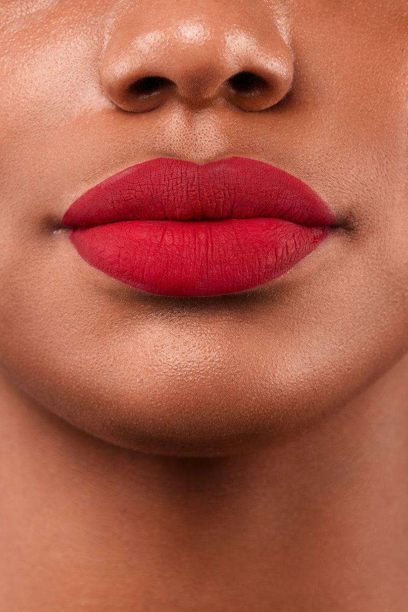Playful Promises Cherry Red Tease Transfer Resistant Long Lasting Matte Liquid Lipstick