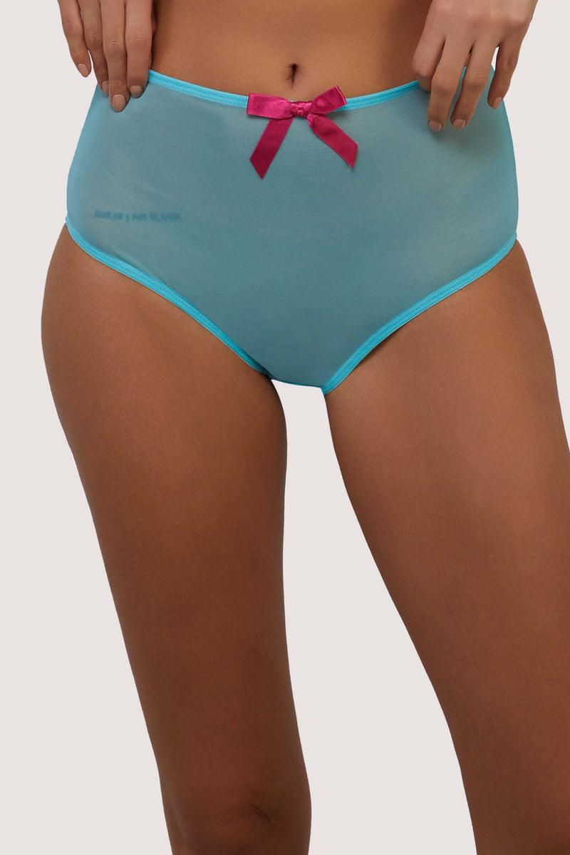 playful promises Cleo Contrast Stitch Mesh Retro High Waisted Brief